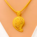 Iconic Filigree Paisley 22k Gold Pendant Set 