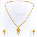 Decorative Dangling 22k Gold Pendant Set 