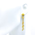 Textured Floral 22k Gold Earrings 