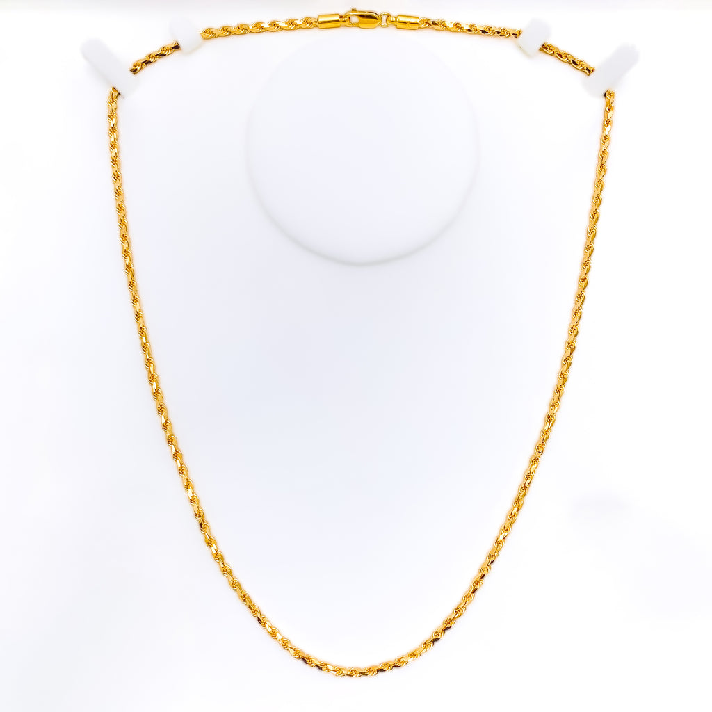 Reflector Rope Chain Medium Bold Reflective 22K Gold Rope Chain - 22