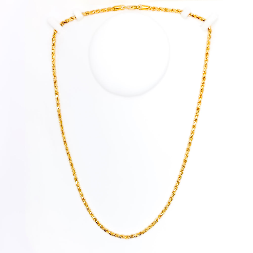 Reflector Rope Chain Thick Bold Reflective 22K Gold Rope Chain - 24