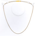 Square Bead 22K Two-Tone Gold Chain