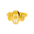 Striped Triple Oval 22k Gold Ring
