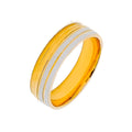 Glossy Two-Tone Versatile 22k Gold Band