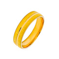 Delightful Striped Textured 22k Gold Band