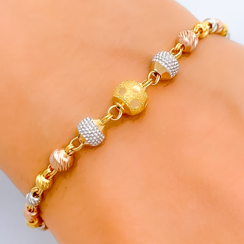 Opulent Dazzling 22k Gold Orb Bracelet