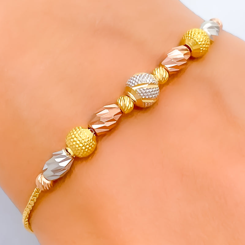 Multi-Color Elegant 22k Gold Orb Bracelet
