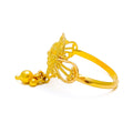 Radiant Tasseled 22K Gold Floral Ring