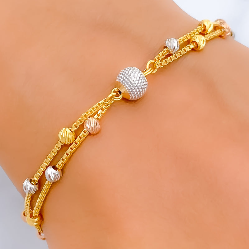 Trendy Radiant 22k Gold Orb Bracelet