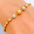 Charming Etched 22k Gold Orb Bracelet