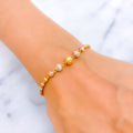 Charming Etched 22k Gold Orb Bracelet