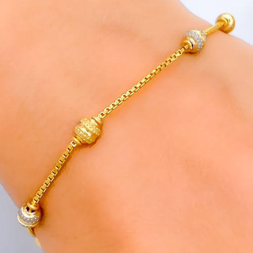 Shimmering Fine 22k Gold Orb Bracelet