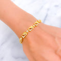 Trendy Rectangular 22k Gold CZ Bracelet