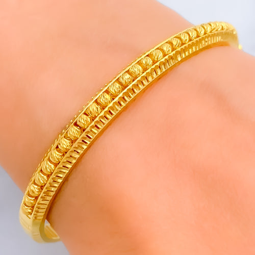 Modern Multi-bead 22k Gold Bangle Bracelet