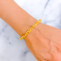 Contemporary Interlinked 22k Gold Bangle Bracelet