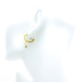Decorative Drop 18K Gold + Diamond Bali Earrings 