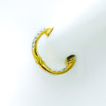 Glossy Petite 18K Gold + Diamond Bali Earrings 