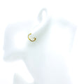 Dressy Triple Lined 18K Gold + Diamond Bali Earrings 