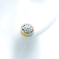 Bright Floral Halo 18K Gold + Diamond Earrings 