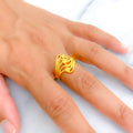 Smooth Triple Heart 22k Gold Ring 