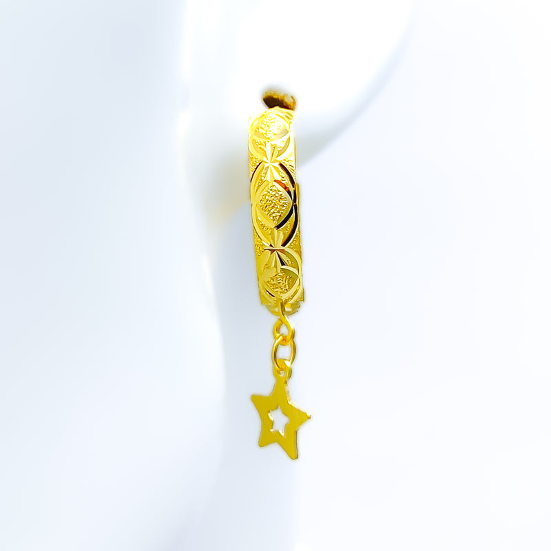 dangling-star-22k-gold-hoop-earrings
