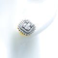 Versatile Ritzy Square 18K Gold + Diamond Earrings 