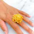 Elegant Blooming 22k Gold Flower Ring 