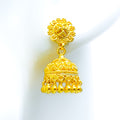 Delicate Flower Adorned 22k Gold Earrings