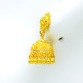 Delicate Flower Adorned 22k Gold Earrings