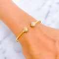 Radiant Floral 22k Gold Bangle Bracelet 