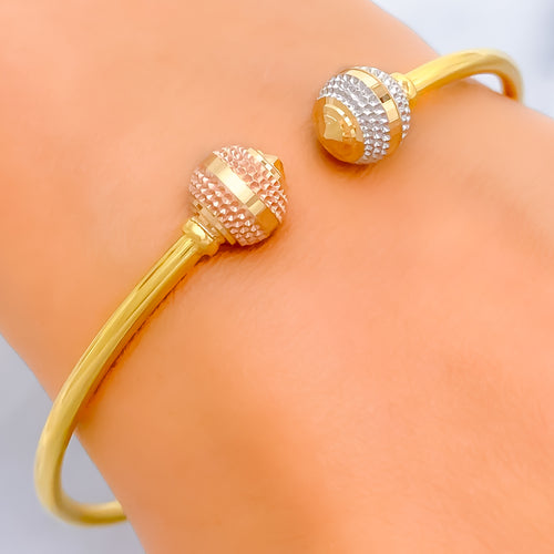 Elegant Fine Dotted 22k Gold Bangle Bracelet 