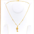 Dangling Netted Orb 22K Gold Necklace