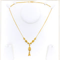 Reflective Marquise Cage 22K Gold Necklace