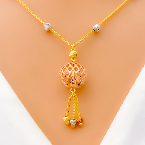 Majestic 22K Rose Gold Netted Necklace 