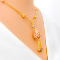 Magnificent Mesh Drop 22K Gold Necklace 