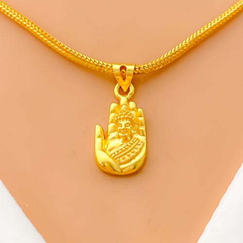 Intricate Buddha 22k Gold Pendant 