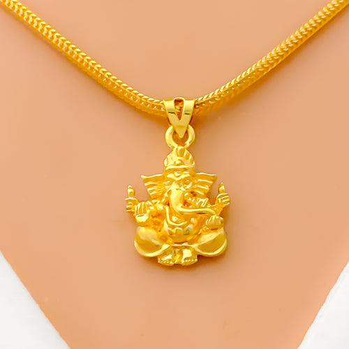 Majestic Ganesh 22k Gold Pendant 