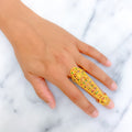 Vibrant Meena 22k Overall Gold Finger Ring 