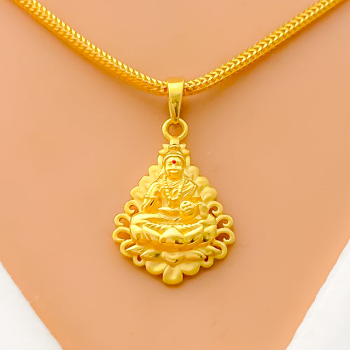 Decorative 22k Gold Lakshmi Pendant 