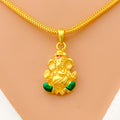Versatile Colorful 22k Gold Ganesh Pendant 