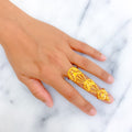 Graceful Crescent 22k Overall Gold Finger Ring 