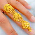 Graceful Crescent 22k Overall Gold Finger Ring 