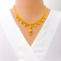 Delicate Glam Drop 22k Gold Necklace Set 