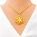 Charming Filigree Floral 22K Gold Pendant 