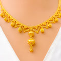 Delicate Glam Drop 22k Gold Necklace Set 