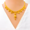 Delicate Glam Drop 22k Gold Necklace Set 