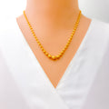 Reflective Striped 22k Gold Necklace Set 