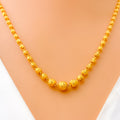 Reflective Striped 22k Gold Necklace Set 