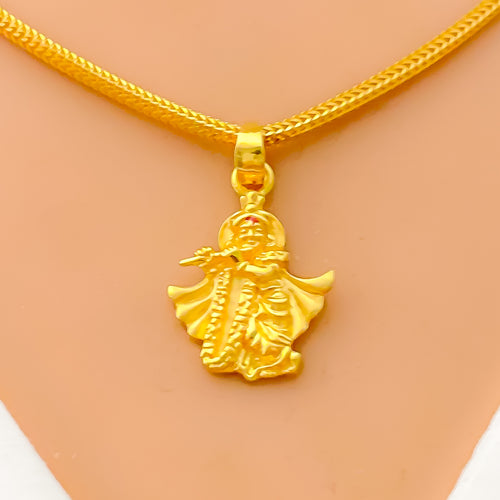 Dressy Delicate 22k Gold Krishna Pendant 