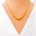 Reflective Striped 22k Gold Necklace Set 